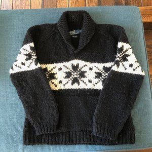 Ralph Lauren Polo 100% wool hand-knit ski sweater